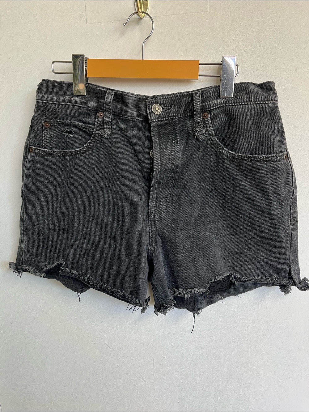 We The Free Washed Black Distressed Jean Shorts